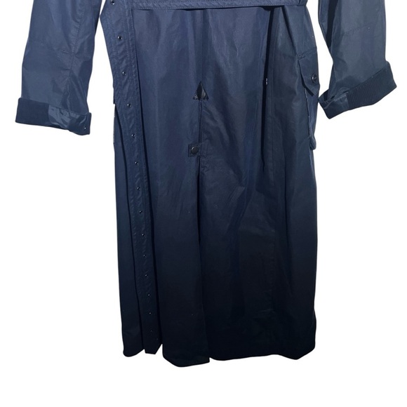 Barbour x Chloé Navy Blue Dany Dani Ruffled Waxed Trench Coat Chloe US 2 - Picture 6 of 16